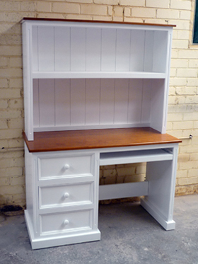 pine desk with shelves