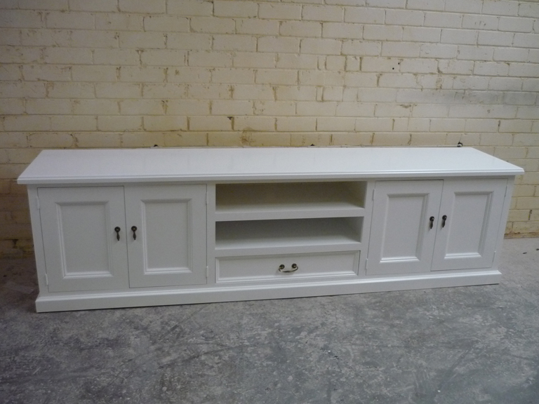 White and deals timber tv unit